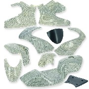 Carénage CARBONE Spéciale Edition pour Pocket 47-49cc (Blanc)