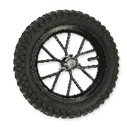 Roue avant complète pocket bike Cross (8'' noir)