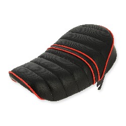 Selle en Cuir Noir Rouge pour Monkey 50cc à 125cc (type 3), Pièces Monkey - Gorilla