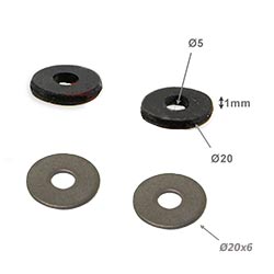 2x Rondelle de caoutchouc + metal pour carénage