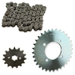 Kit transmission Chaine + couronne + pignon pour Skymini skybongo ST125-8/8A