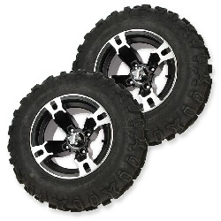 Lot de 2 Roues arrière Complètes en Alu pour Bashan 300cc BS300AU-2, Bashan 300cc BS300AU-2