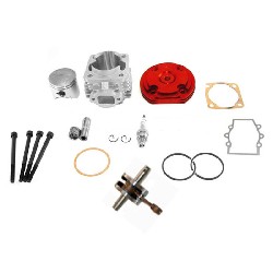 Kit 53cc 4 transferts + Vilebrequin Racing axe 10mm(typeB Rouge)
