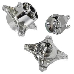Moyeu Tuning Avant - arrière 10mm pour PBR 50cc à 125cc (Chrome)
