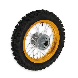 Roue Arrière Complète 12'' Or avec Crampons 12mm pour Dirt Bike AGB27