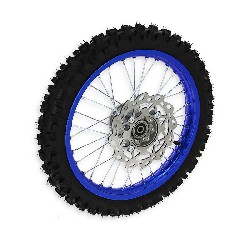 Roue Avant Complète 14'' Bleu pour Dirt Bike AGB29