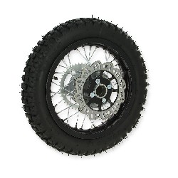 Roue Arrière Complète 12'' Noire pour Dirt Bike AGB27